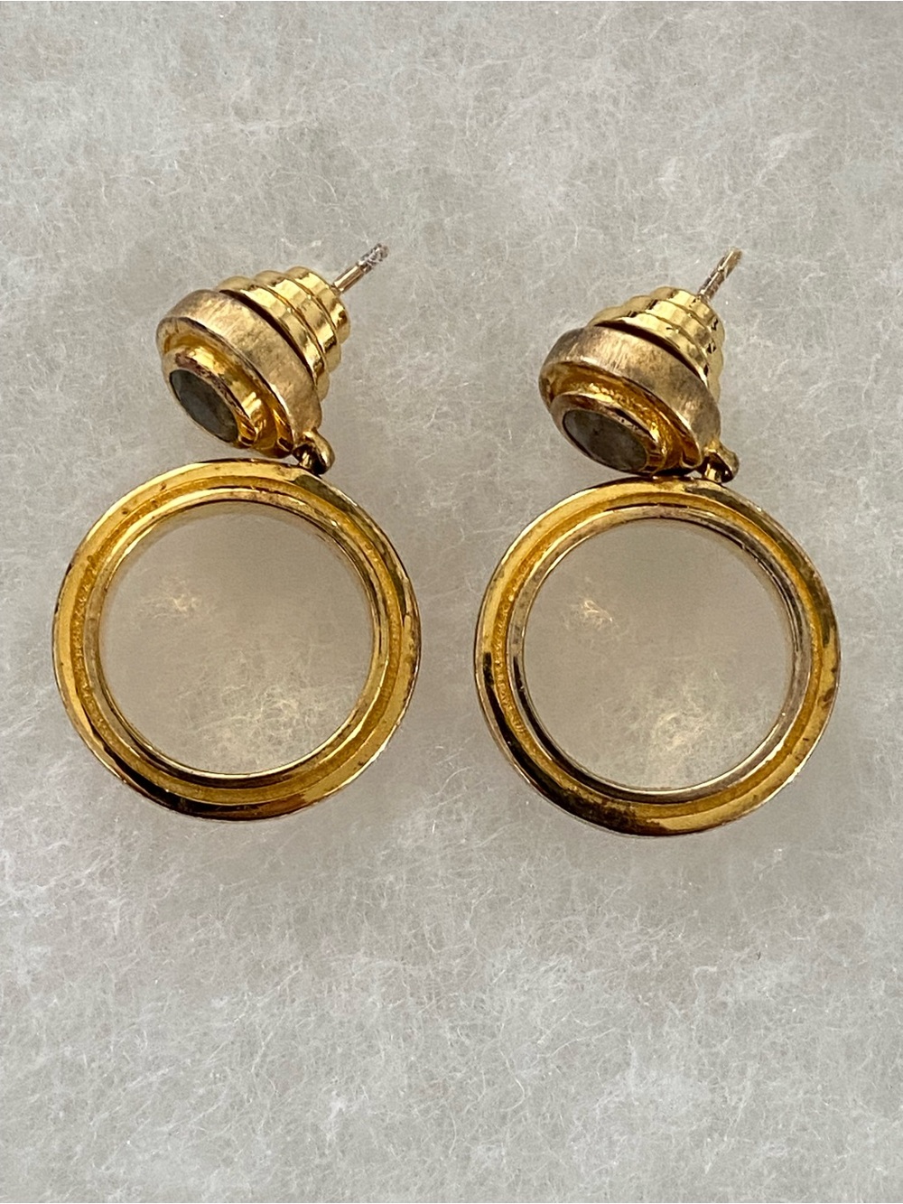 Dean Davidson Circular Drop Earrings 22-karat gold-plated brass Labradorite